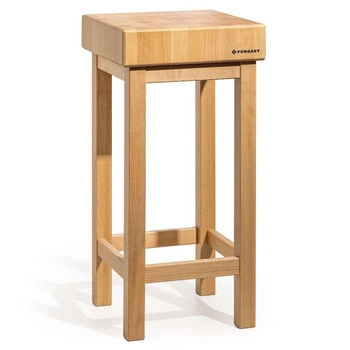 Kloc masarski drewniany 40x40x10 cm na podstawie | FORGAST FG12240/E2