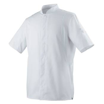Bluza kucharska Bolt biała krótki rękaw L | ROBUR U-BO-WTS-L