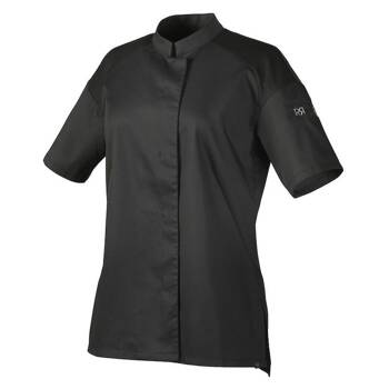 Bluza kucharska Cadix czarna krótki rękaw M | ROBUR U-CX-BTS-M