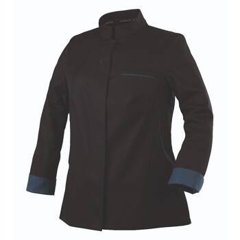 Bluza kucharska Escale czarna długi rękaw L | ROBUR U-ES-BLS-L