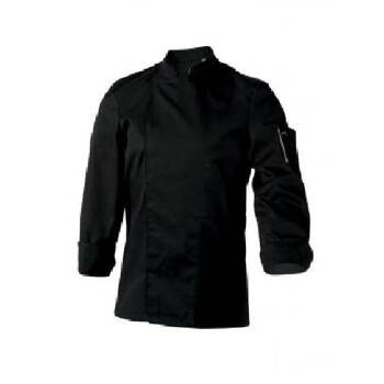 Bluza kucharska Nero czarna długi rękaw L | ROBUR U-NE-BLS-L