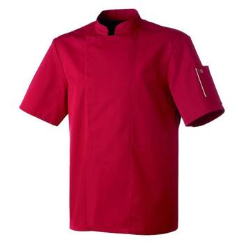 Bluza kucharska Nero czerwona krótki rękaw XL | ROBUR U-NE-RTS-XL