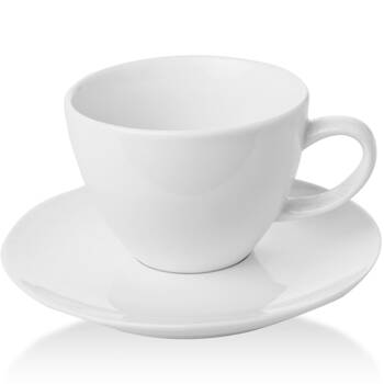 Filiżanka elegancka espresso ze spodkiem porcelanowa BIANCO - 70 ml | FINE DINE 770177
