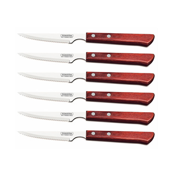 Nóż do Steków/Pizzy CHURRASCO, spanish Style, czerwony, 6 sztuk  | TRAMONTINA 29899-172