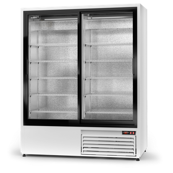 Szafa chłodnicza 2-drzwiowa przeszklona przyścienna | RAPA Sch-SR 1200 NW/W