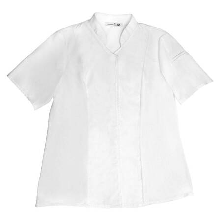 Bluza kucharska Abella biała krótki rękaw L | ROBUR U-AB-WTS-L
