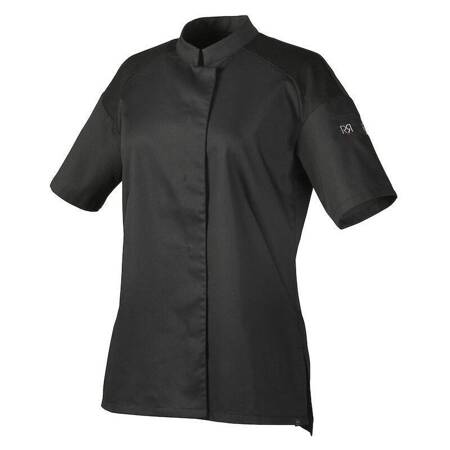 Bluza kucharska Cadix czarna krótki rękaw XXL | ROBUR U-CX-BTS-XXL