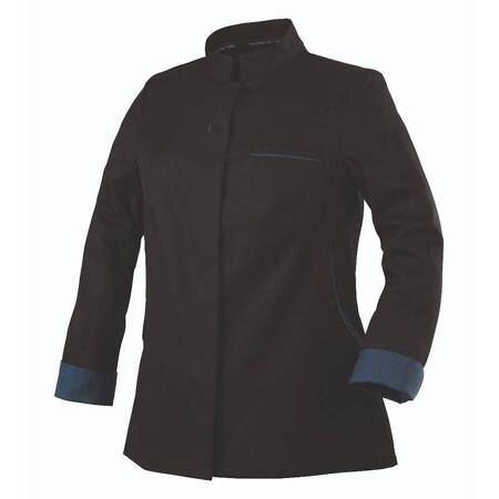 Bluza kucharska Escale czarna długi rękaw XL | ROBUR U-ES-BLS-XL