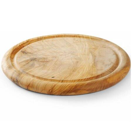 Deska z drewna oliwnego do prezentacji dań śr. 26 cm| HENDI 505397