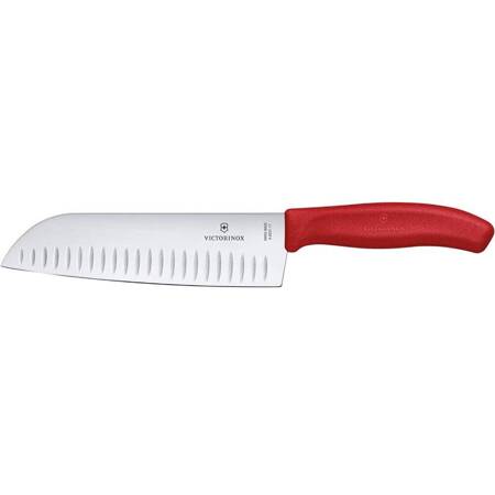 Nóż Santoku Swiss Classic czerwony dł. ostrza 17 cm | VICTORINOX 6.8521.17G