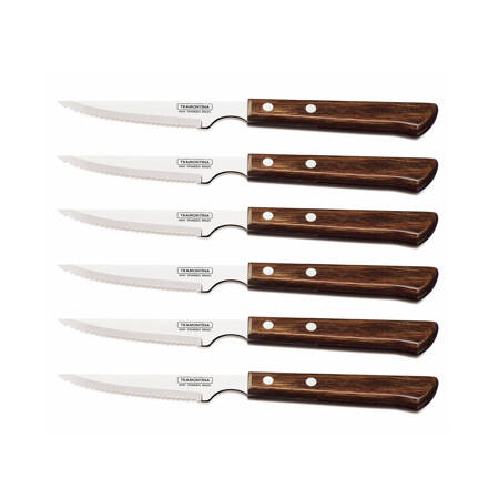 Nóż do Steków/Pizzy CHURRASCO, Spanish Style, brązowy, 6 sztuk  | TRAMONTINA 29899-173