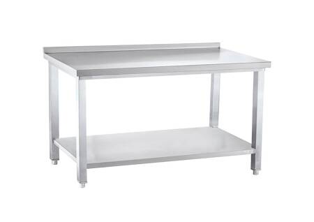 Stół przyścienny z półką 120x60x85 cm skręcany | FORGAST FG15333